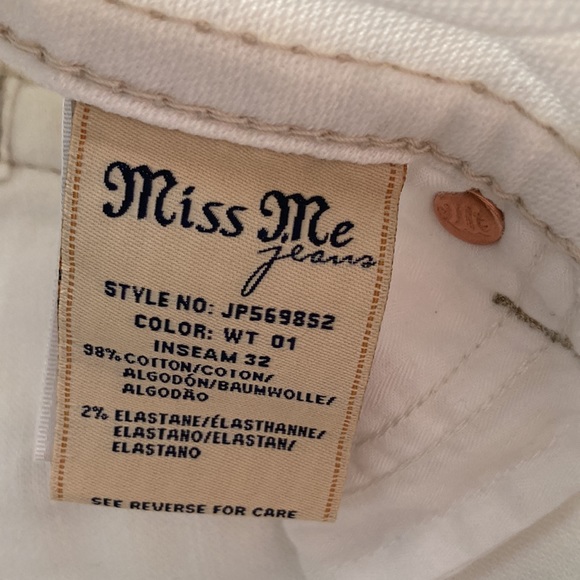 Miss Me White Skinny Jeans - Picture 6 of 7